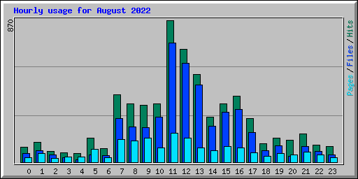 Hourly usage for August 2022